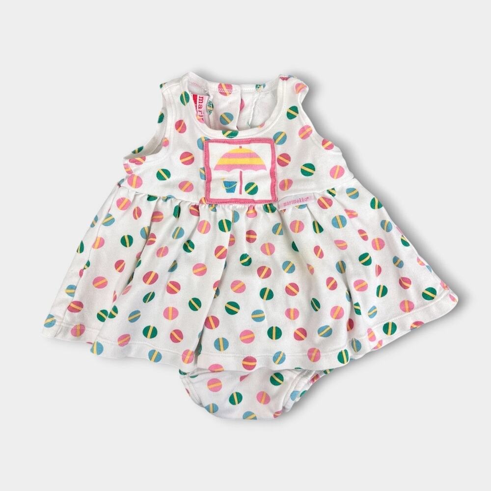 Vintage Marimekko by Sweet Potatoes Beach Ball Dress Set 3 Months